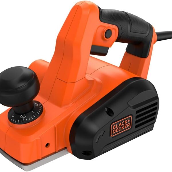 Black Decker Plaina Elétrica 710W, Profundidade de Corte 2mm, Largura de Corte 82mm, Recesso 11mm, Com Adaptador de Aspiração de Pó, Modelo BEW712, 110V