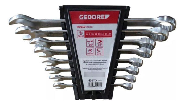 Jogo De Chaves Combinadas Cr-v 8 A 19 Mm Com 8 Peças Gedore