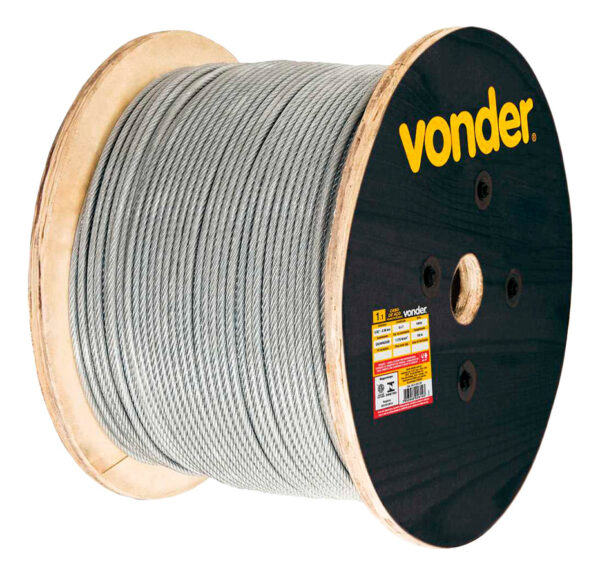 Cabo De Aço Vonder Plastificado Galva. 6x7 100m 2,38mm 3/32
